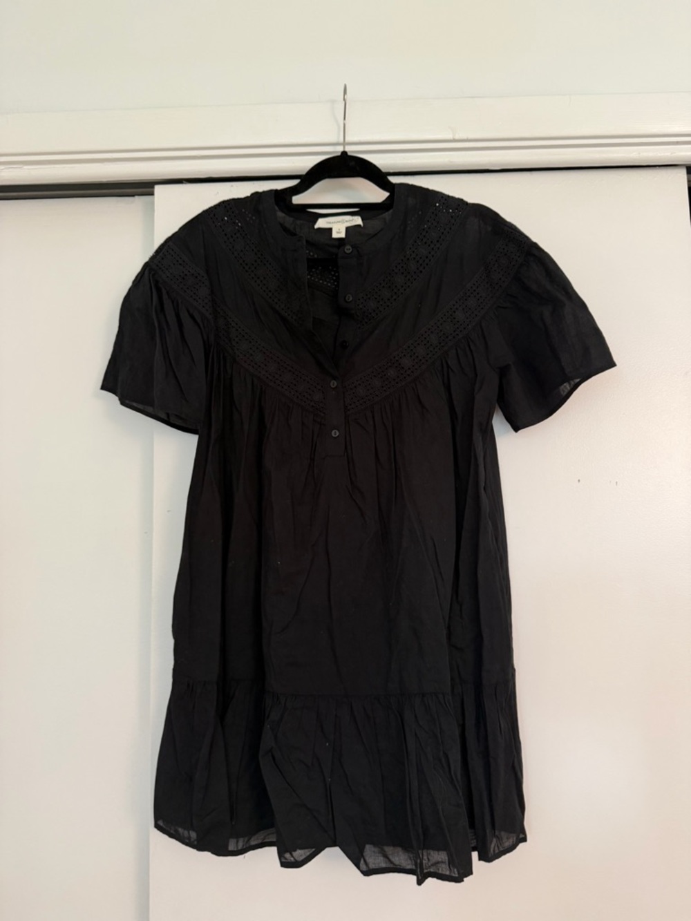 Treasure & Bond Black Eyelet Mini Dress